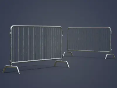 Steel Barrier PBR Game-Ready Low-poly 3D model