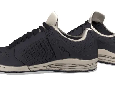 Black Casual Sports Shoes Low-poly 3D model