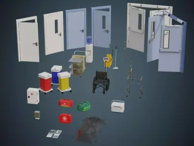 Hospital Props Collection 2A 3D Model Pack