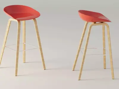 Chaise haute en Bois Free 3D model