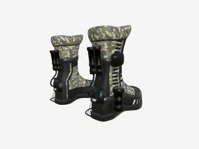 SciFi Boots A10 Digital Camouflage - Character Design Fashion Low-poly 3D model
