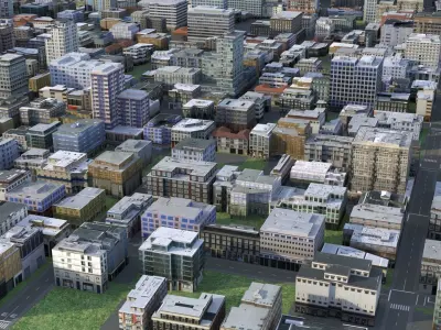 City 73 Low-poly 3D model