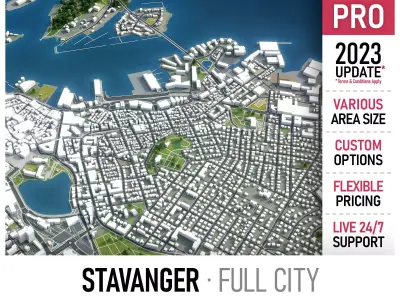 Stavanger  Low-poly 3D model