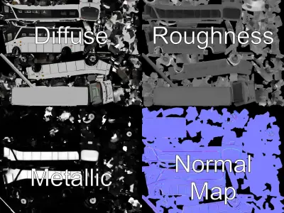 Modern Tourist Bus D Model Pack Low-poly 3D model