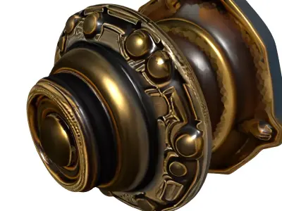 Antique Ornate Brass Door Knob Low-poly 3D model