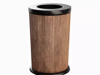 Street Trash Can B 05 Low-poly 3D model
