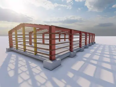 Structural engineering of Metal frame buildings 3D model