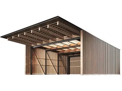 Lounge building Wooden Covered terrace 3D model