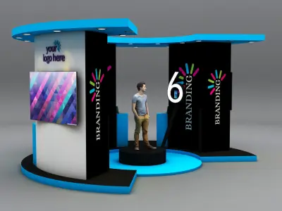 Semi circle stall  3D model