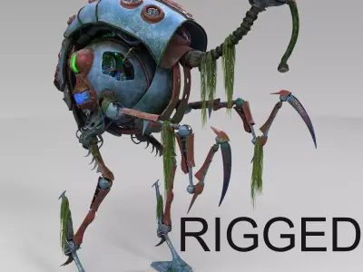 heron robot sci fi 3D model