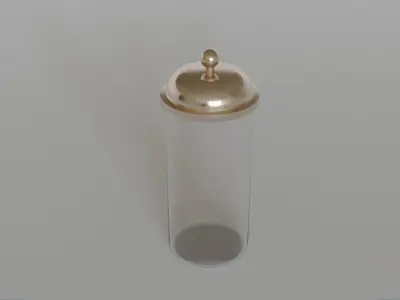 Glass Jar with Light Copper Lid Low-poly 3D model