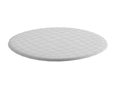 Round Pink Sheepskin Rug 3D model