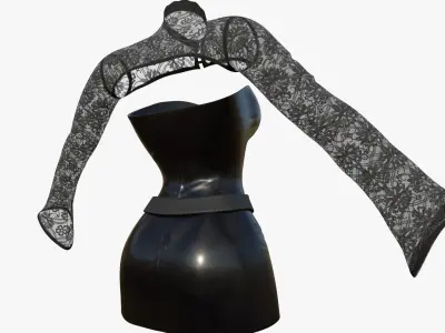 Gothic Dress Low-poly 3D model