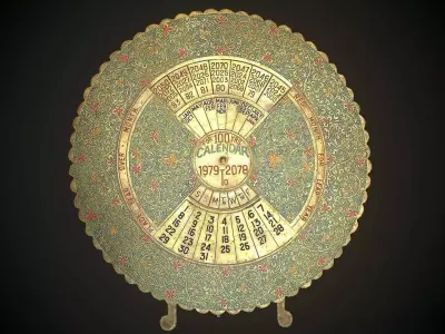 100 year calendar Low-poly 3D model