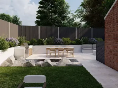 Garden Landscape 3D Model - SketchUp and Lumion Scene  3D model