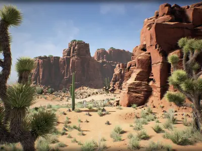 Red Desert Pack Low-poly 3D model