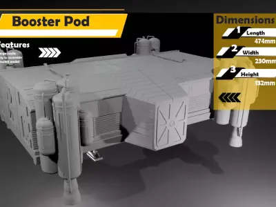 1-24 scale Space 1999 Eage Booster pod 3D print model