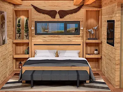 tiny house mobile home vacation house beach hut 3D model Low-poly 3D model