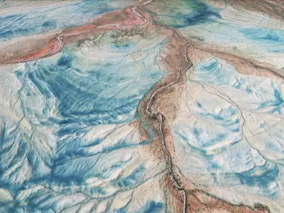 Desert Surface Terrain Relief Landscape Environment  PBR 11 Low-poly 3D model