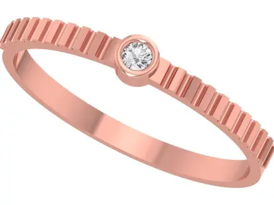 Solitaire Women Light Weight Band Ring 3D print model 27