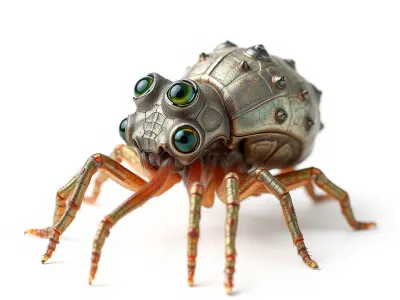 Steampunk Spider Model Pack for Creative Projects Low-poly 3D model