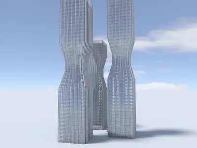 Tower 5 two skyscrapers - two skyscrapers 3D model