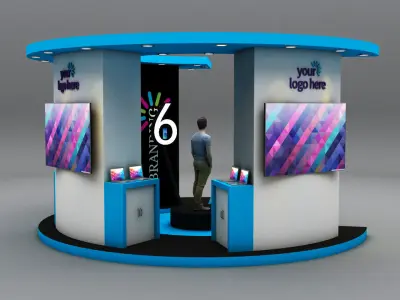 Semi circle stall  3D model