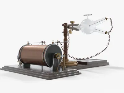 Victorian x ray machine 1895 Low-poly 3D model