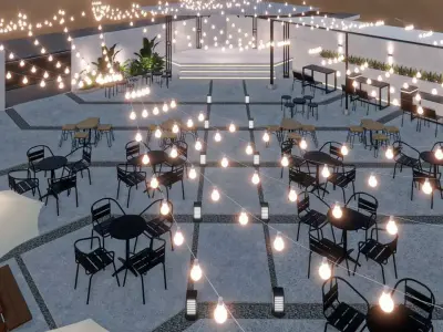 Desain 3d Cafe Outdoor 3D model