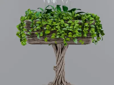 Flowerbed of wood 3D model