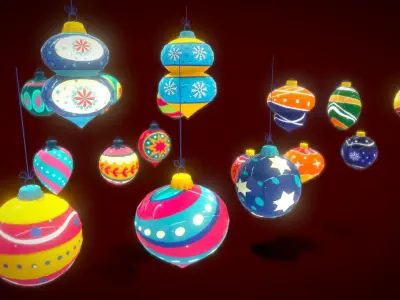 V5 Christmas Lighting Low-poly 3D model