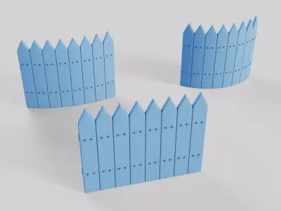 Cartoon Fence 3 3D model