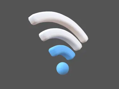 Wifi Symbol v3 014 Low-poly 3D model