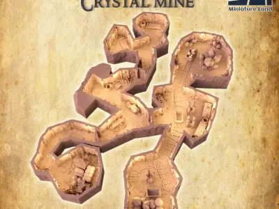 Small Crystal Mine Tabletop Terrain 28 MM 3D print model