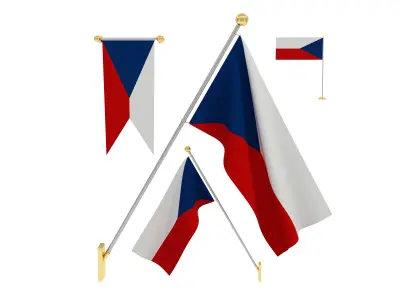 Flags of Czech Republic 3D model