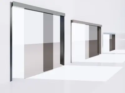 Sliding door exterior - Full parametric Revit Family  Free low-poly 3D model