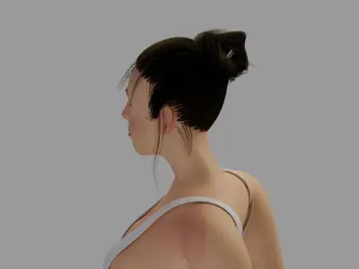 Female Character In Shorts And Top Walking 3D model