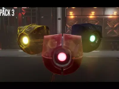 Drone Pack 3 - Full Metal Mega Series Low-poly 3D model