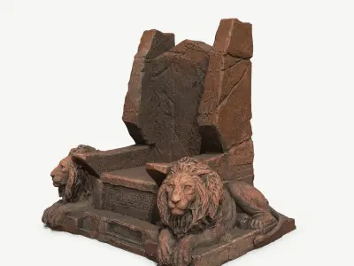 Lion Throne Low-poly 3D model