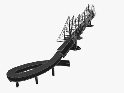 Kurilpa Bridge Low-poly 3D model