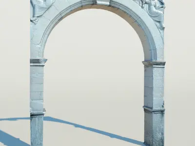 Old castle arch 001 Low-poly 3D model