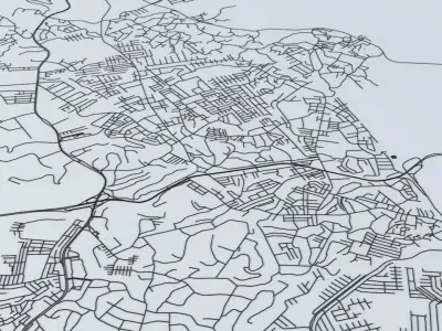 Panama City Road Network and Streets 3D model