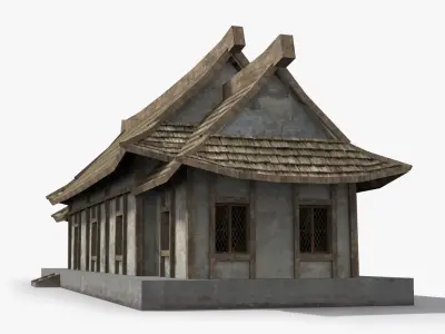 Ancient house x8 Low-poly 3D model