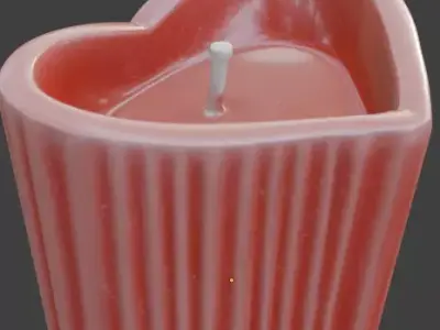 Heart-Shaped Candle 3D Model Low-poly 3D model