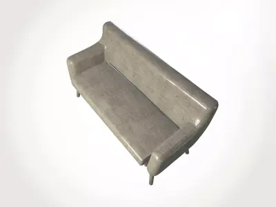 Neutral Fabric Sofa 3D Model 3D model