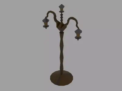 Stylized Low Poly Street Lamp  Game Ready Low-poly 3D model
