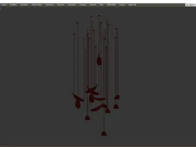 LEAF LED CHANDELIER Low-poly 3D model