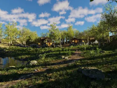 Cabins Scene 3D model