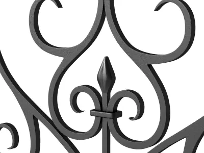 20 Wrought Iron Fence 3D model