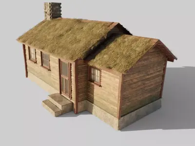 cabin house model with pbr textures Low-poly 3D model